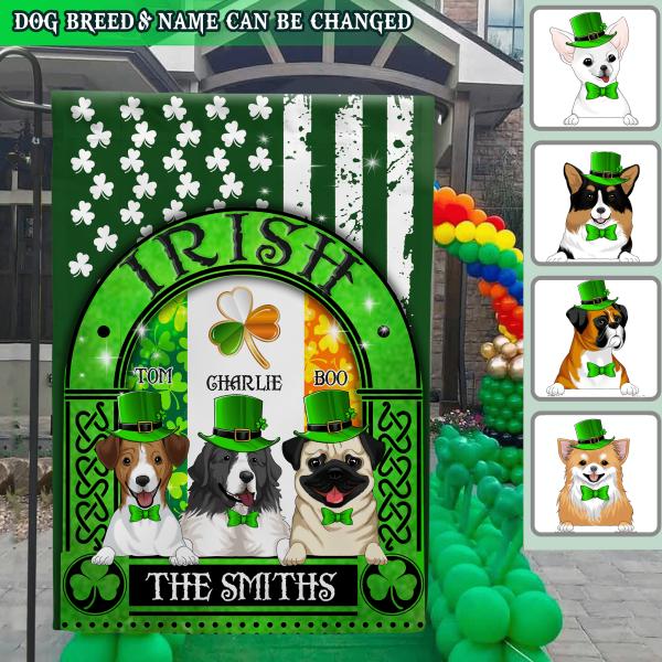 Personalized Irish For Dog Lovers, For ST. Patrick&#39;s Day, Personalized Garden Flag