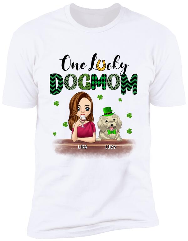 One Lucky Dog Mom - Personalized T-Shirt