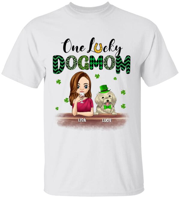 One Lucky Dog Mom - Personalized T-Shirt