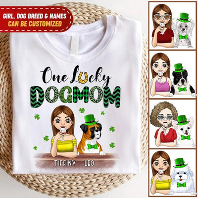 One Lucky Dog Mom - Personalized T-Shirt