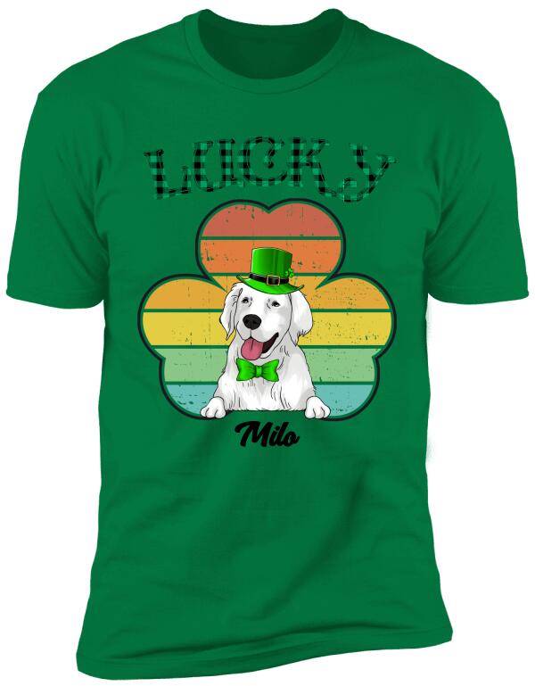 Lucky Dog Patrick's Day - For Dog Lovers - Personalized T-shirt