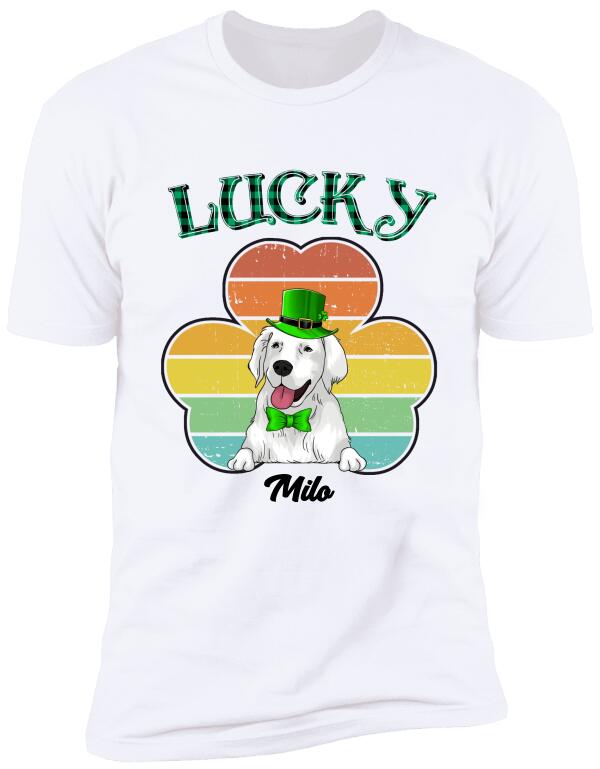 Lucky Dog Patrick's Day - For Dog Lovers - Personalized T-shirt