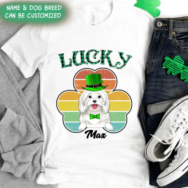 Lucky Dog Patrick's Day - For Dog Lovers - Personalized T-shirt