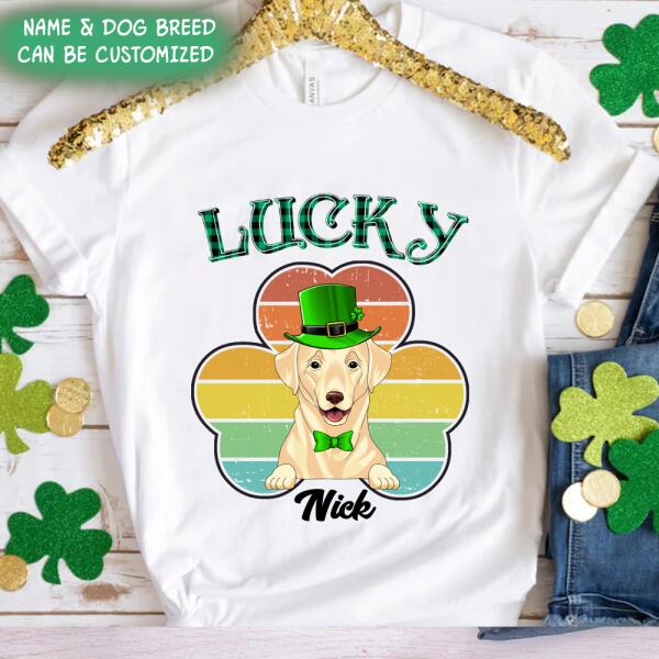 Lucky Dog Patrick's Day - For Dog Lovers - Personalized T-shirt