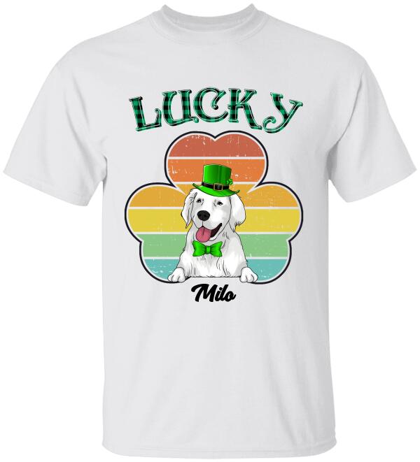 Lucky Dog Patrick's Day - For Dog Lovers - Personalized T-shirt