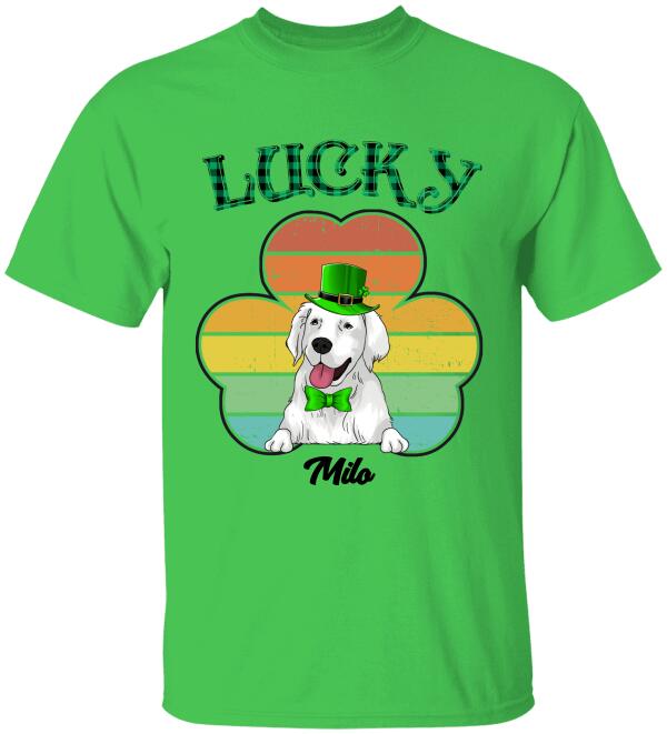 Lucky Dog Patrick's Day - For Dog Lovers - Personalized T-shirt