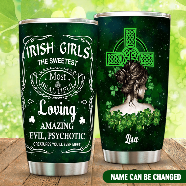 Irish Girl The Sweetest - Personalized Tumbler