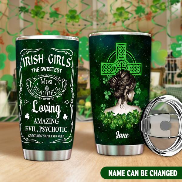 Irish Girl The Sweetest - Personalized Tumbler