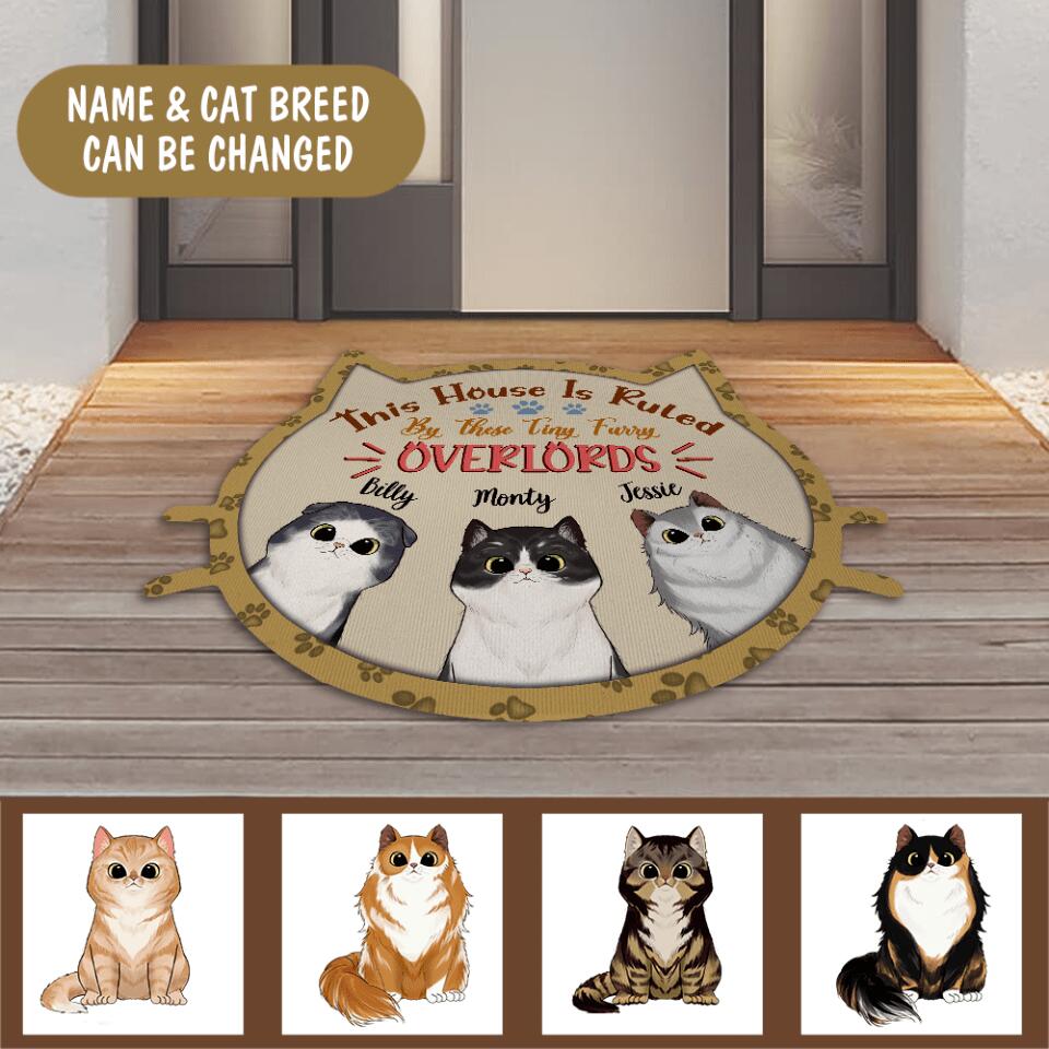 This House Is Ruled By These Tiny Furry Overlords, Personalized Doormat