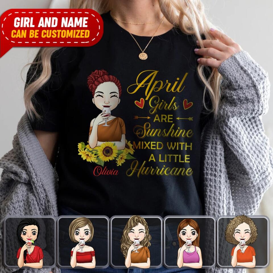 The Girls Are Sunshine Mixed With A Little Hurricane, Personalized T-shirt