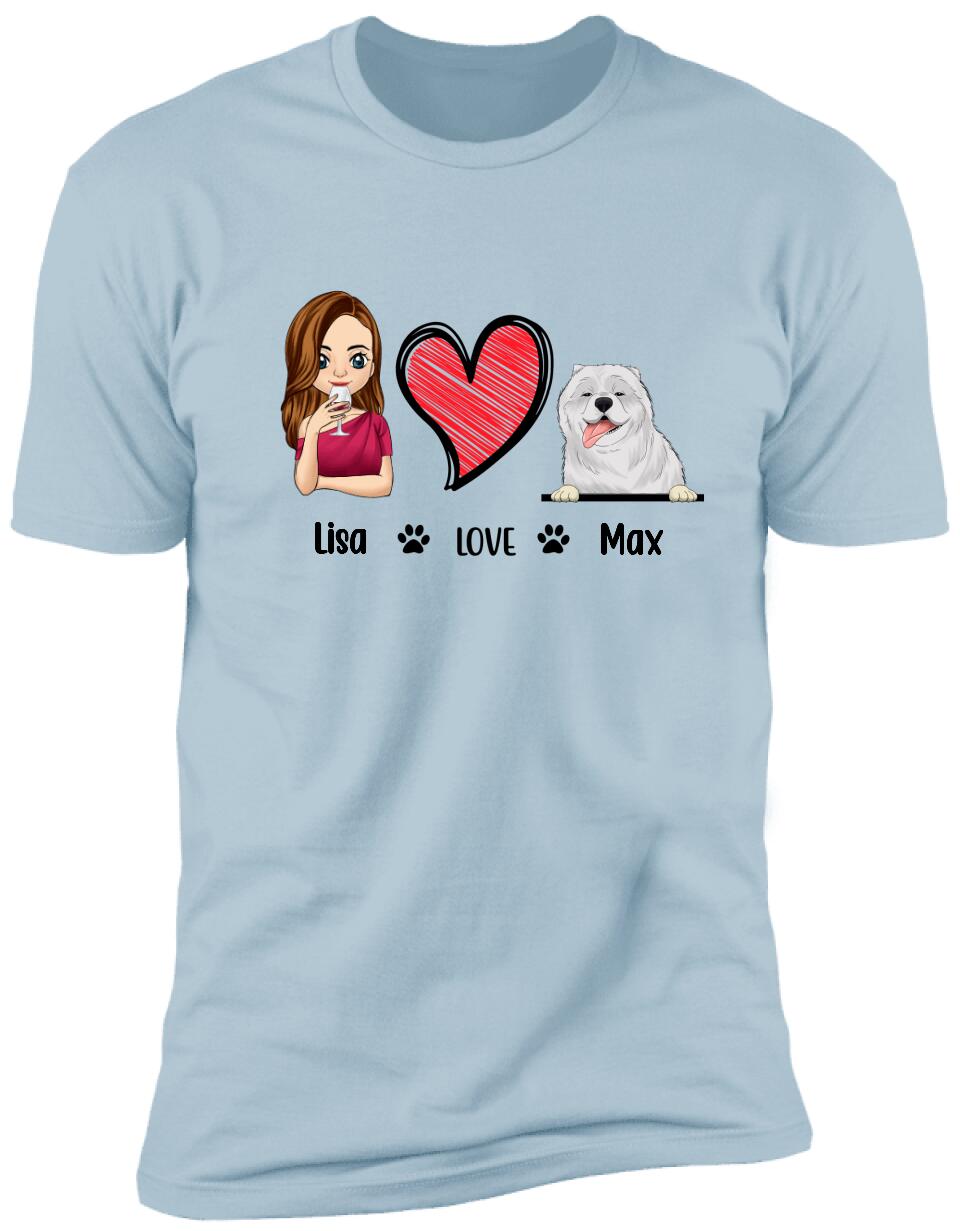 Customize Love Dog- Personalized T-shirt - Best Gift For Dog Lover