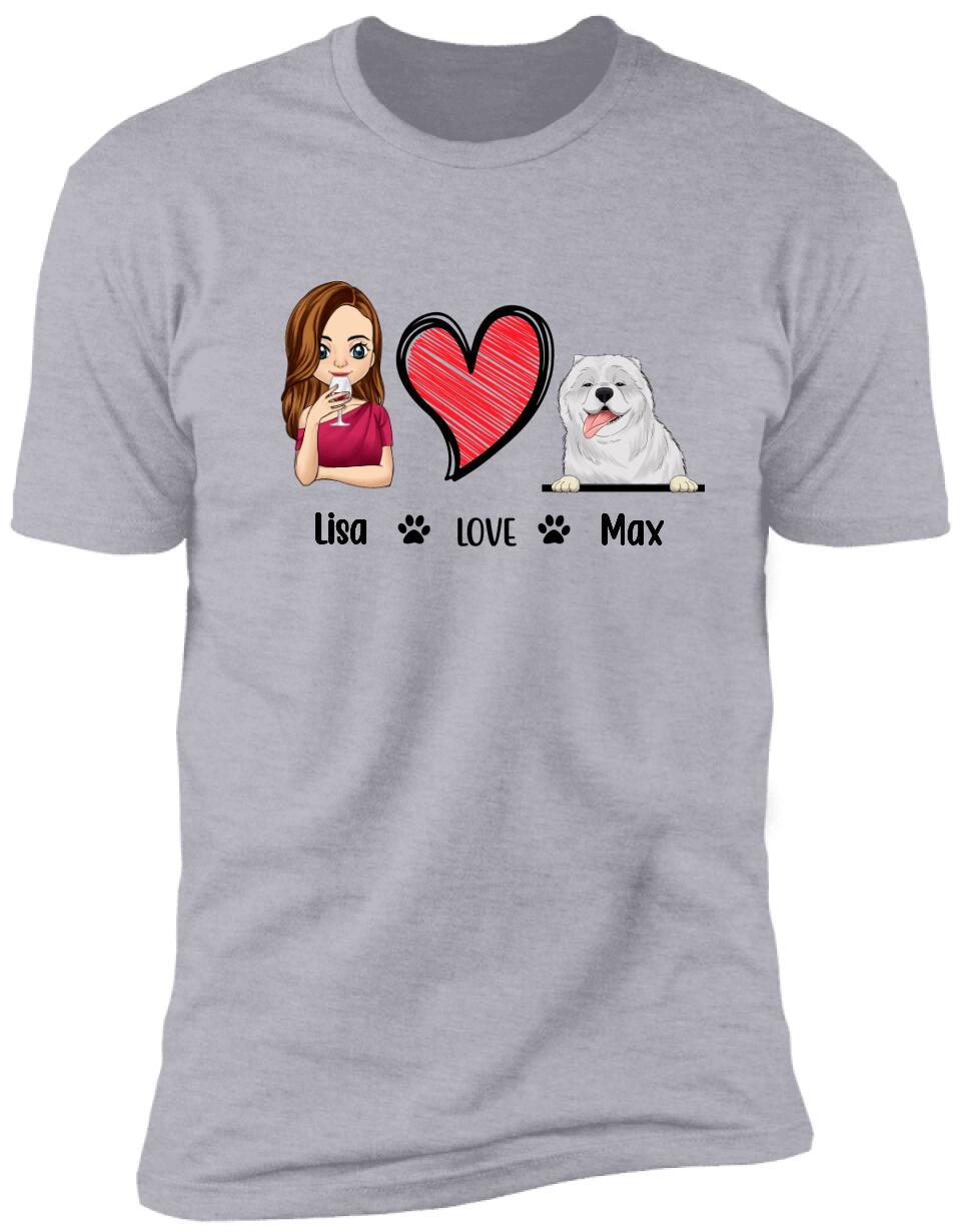 Customize Love Dog- Personalized T-shirt - Best Gift For Dog Lover