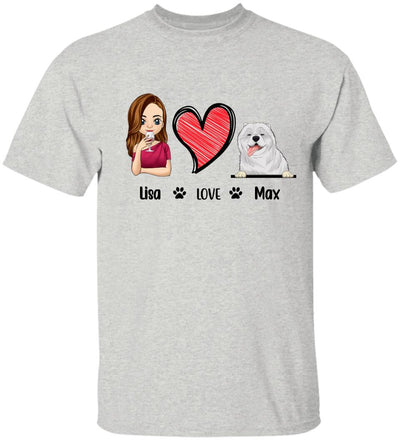 Customize Love Dog- Personalized T-shirt - Best Gift For Dog Lover