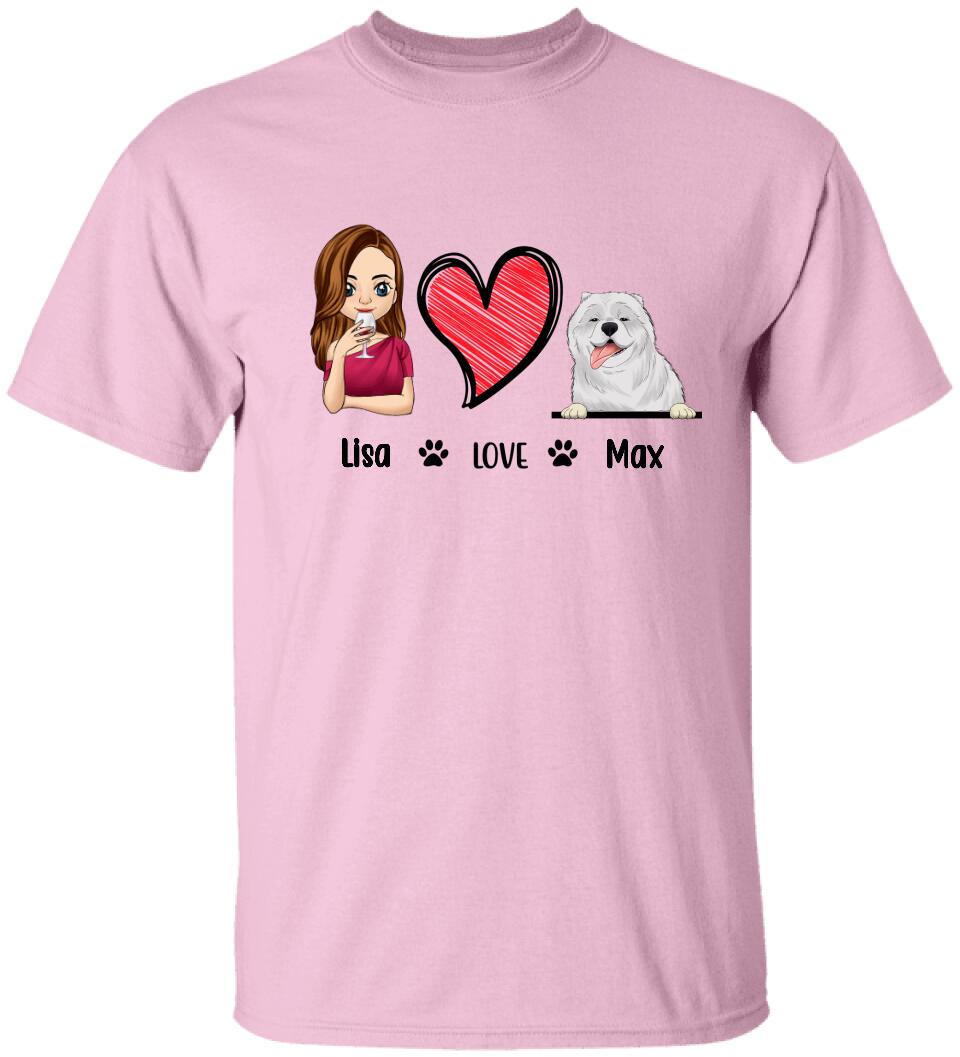 Customize Love Dog- Personalized T-shirt - Best Gift For Dog Lover