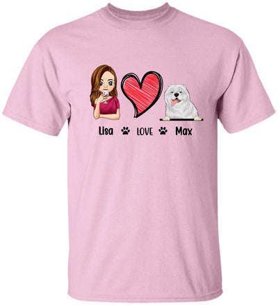 Customize Love Dog- Personalized T-shirt - Best Gift For Dog Lover