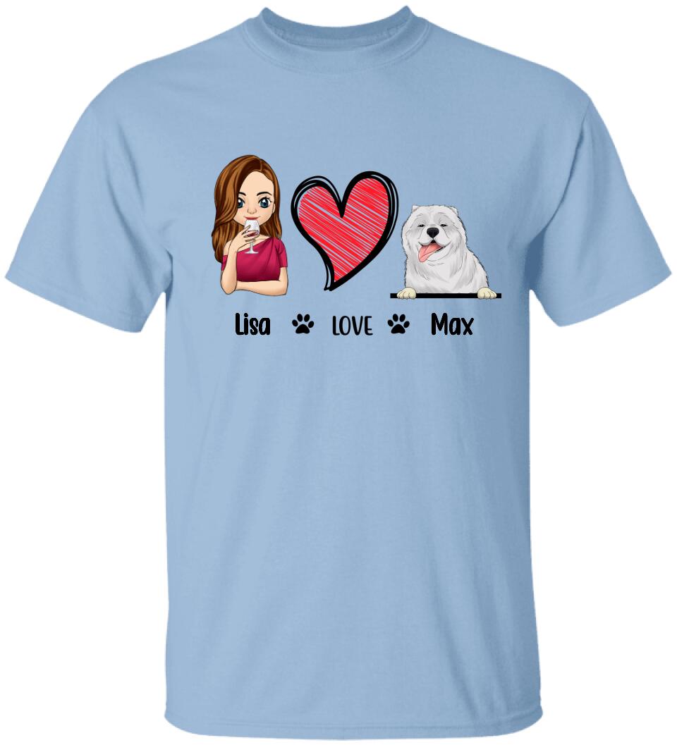 Customize Love Dog- Personalized T-shirt - Best Gift For Dog Lover