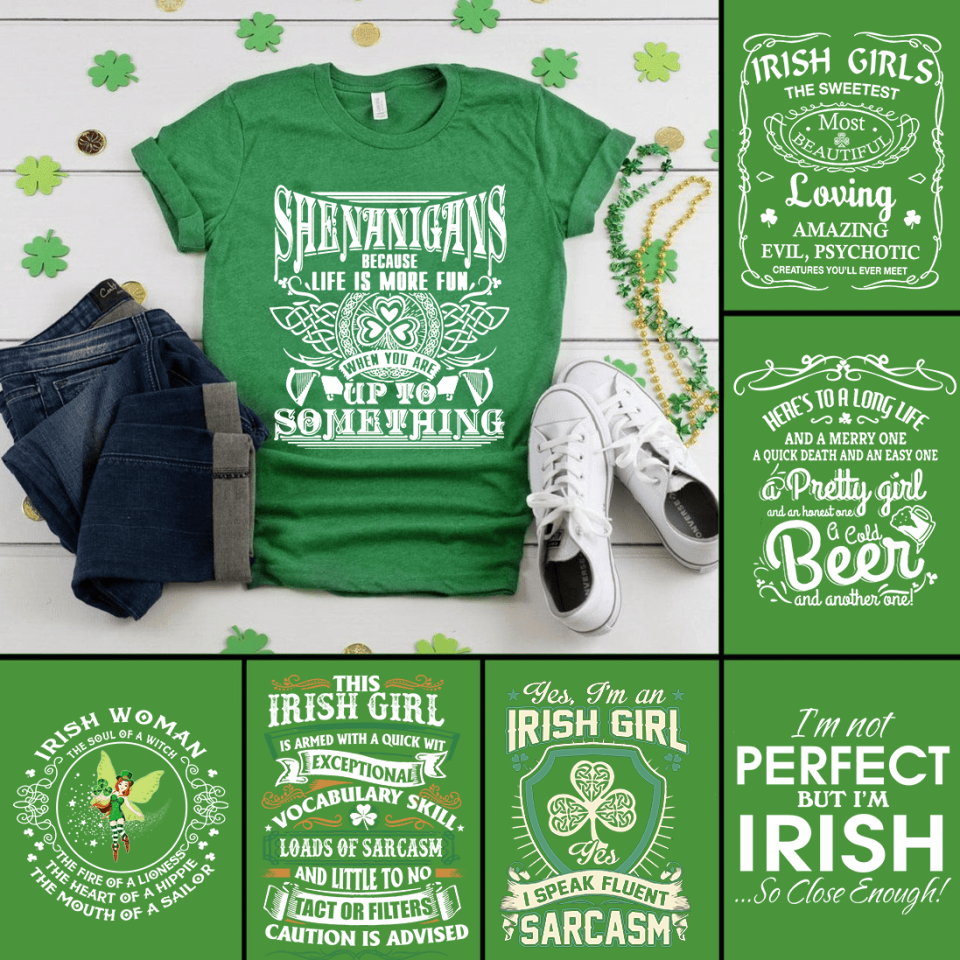 Irish Girl T-shirt, Happy St. Patrick&#39;s Day, Personalized T-shirt - TS324