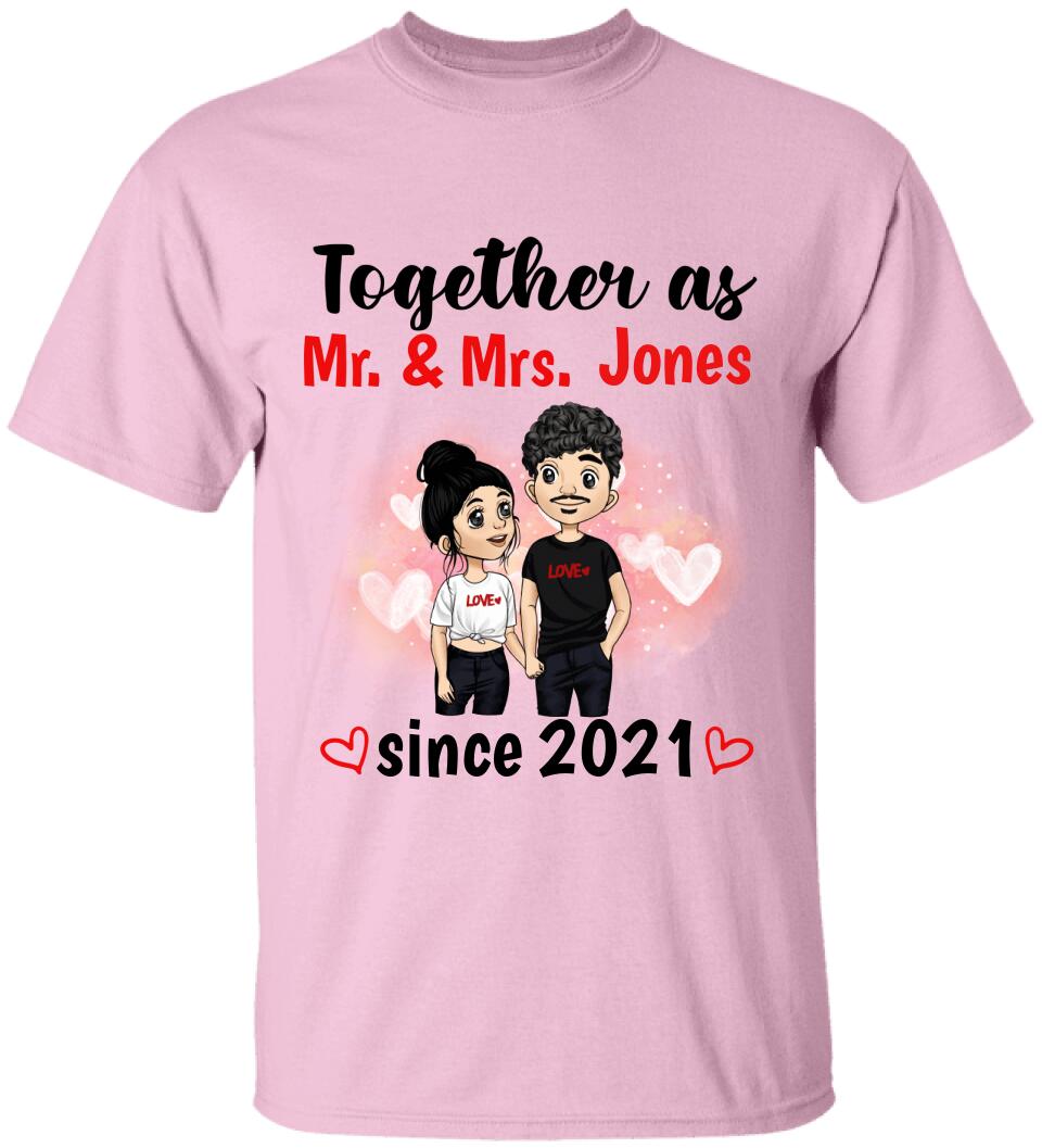 Together As Mr & Mrs, Anniversary Gifts - Personalized T-Shirt