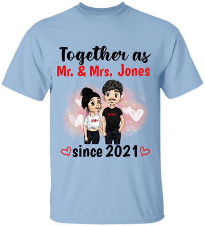 Together As Mr & Mrs, Anniversary Gifts - Personalized T-Shirt