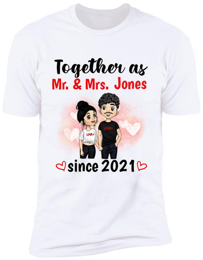 Together As Mr & Mrs, Anniversary Gifts - Personalized T-Shirt