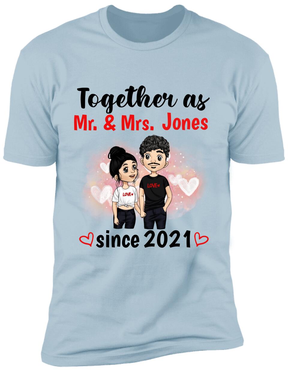 Together As Mr & Mrs, Anniversary Gifts - Personalized T-Shirt