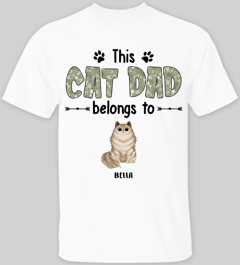 This Cat Dad Belongs To, Personalized T-Shirt