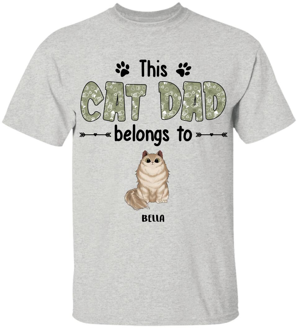 This Cat Dad Belongs To, Personalized T-Shirt