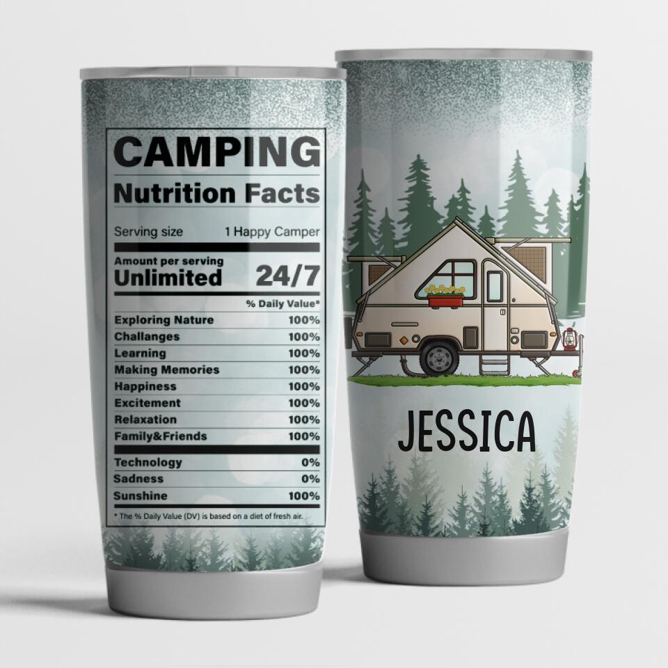 Camping Nutrition Facts - Personalized  Tumbler