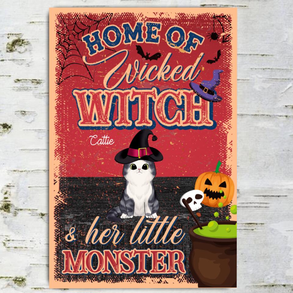 Home Of Wicked Witch Halloween Style - Personalized Metal Sign