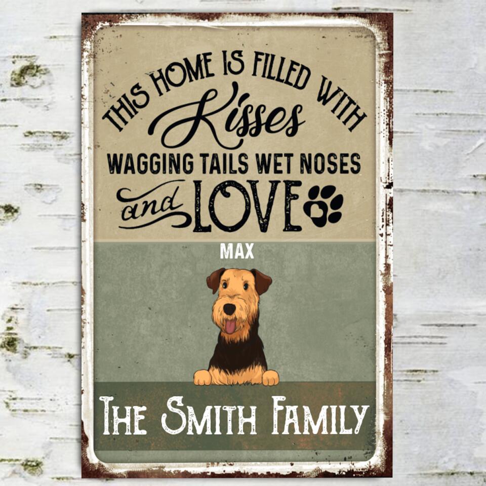 This Home Is Filled With Kisses - Personalized Metal sign
