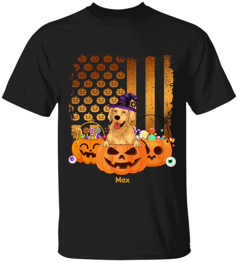 Dog Costume Halloween With USA Flag Style - Personalized T-shirt