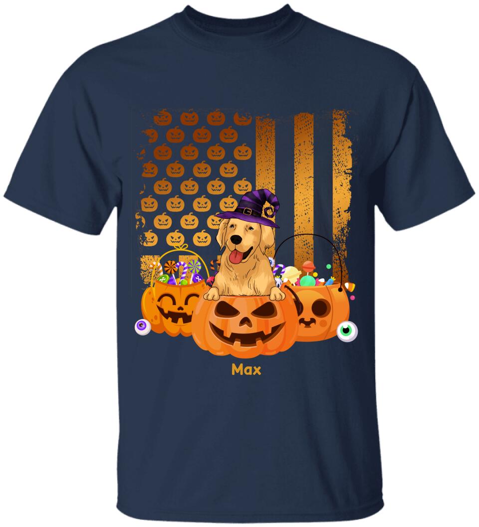 Dog Costume Halloween With USA Flag Style - Personalized T-shirt