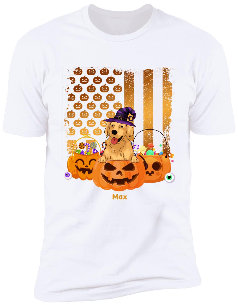 Dog Costume Halloween With USA Flag Style - Personalized T-shirt