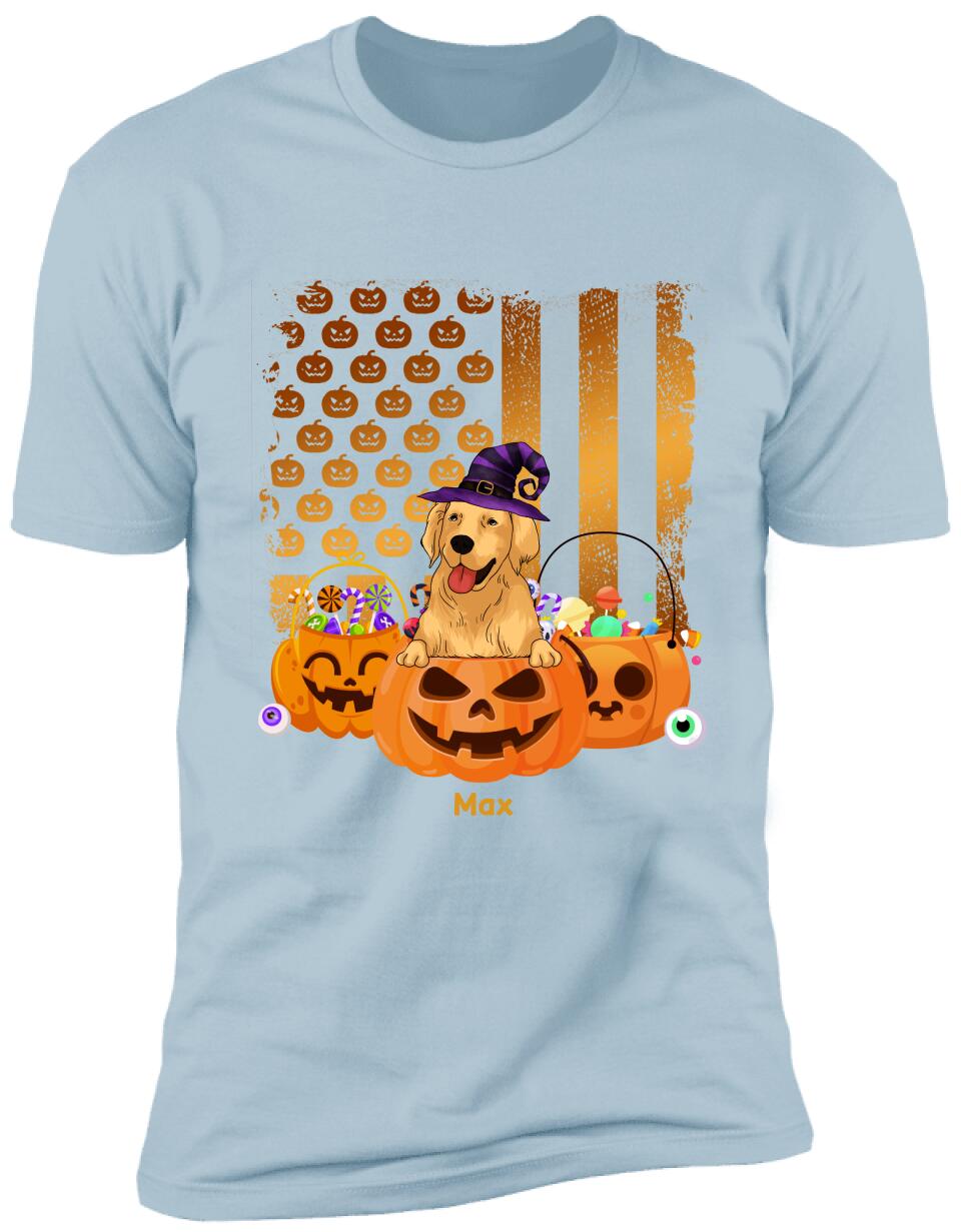 Dog Costume Halloween With USA Flag Style - Personalized T-shirt