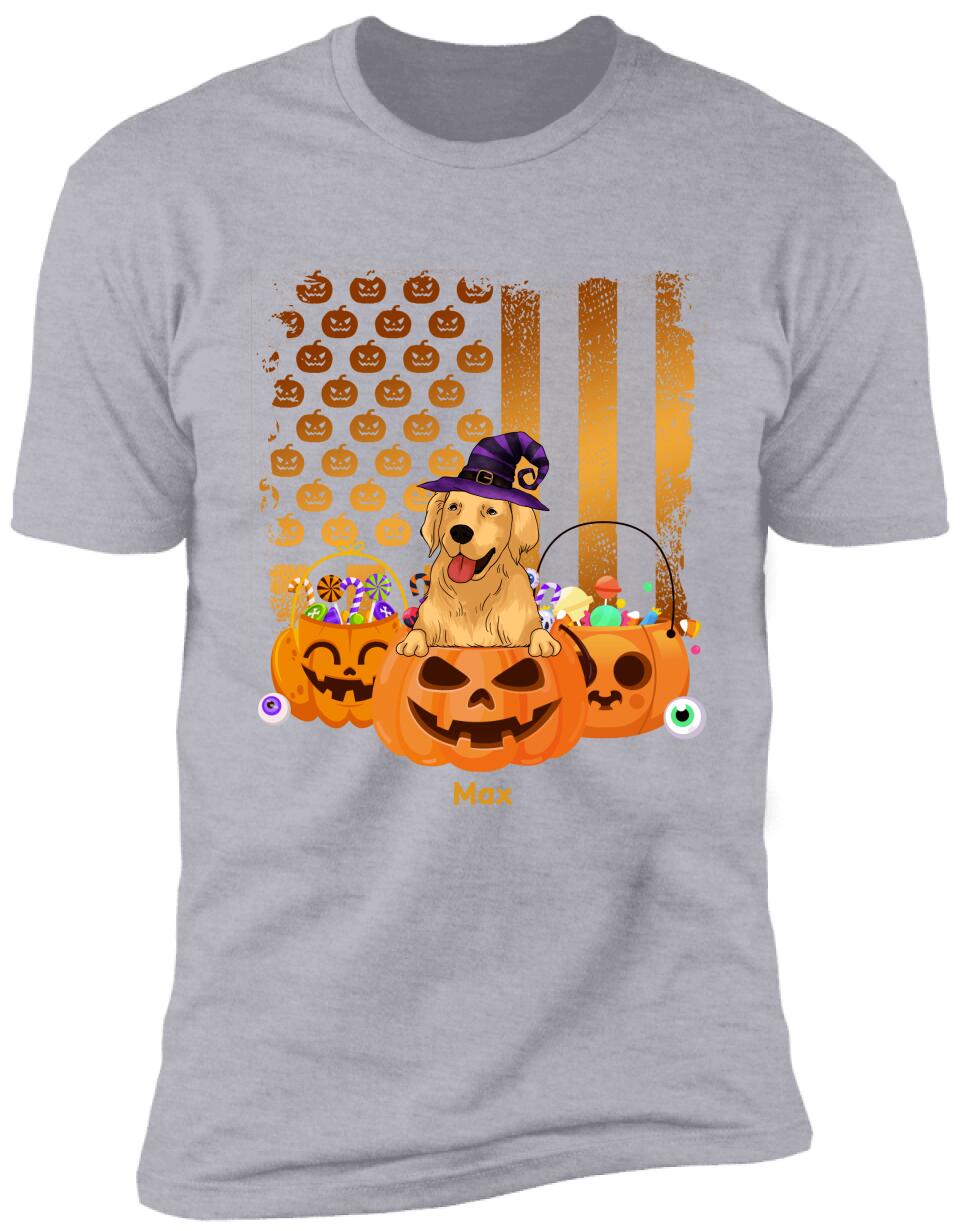 Dog Costume Halloween With USA Flag Style - Personalized T-shirt
