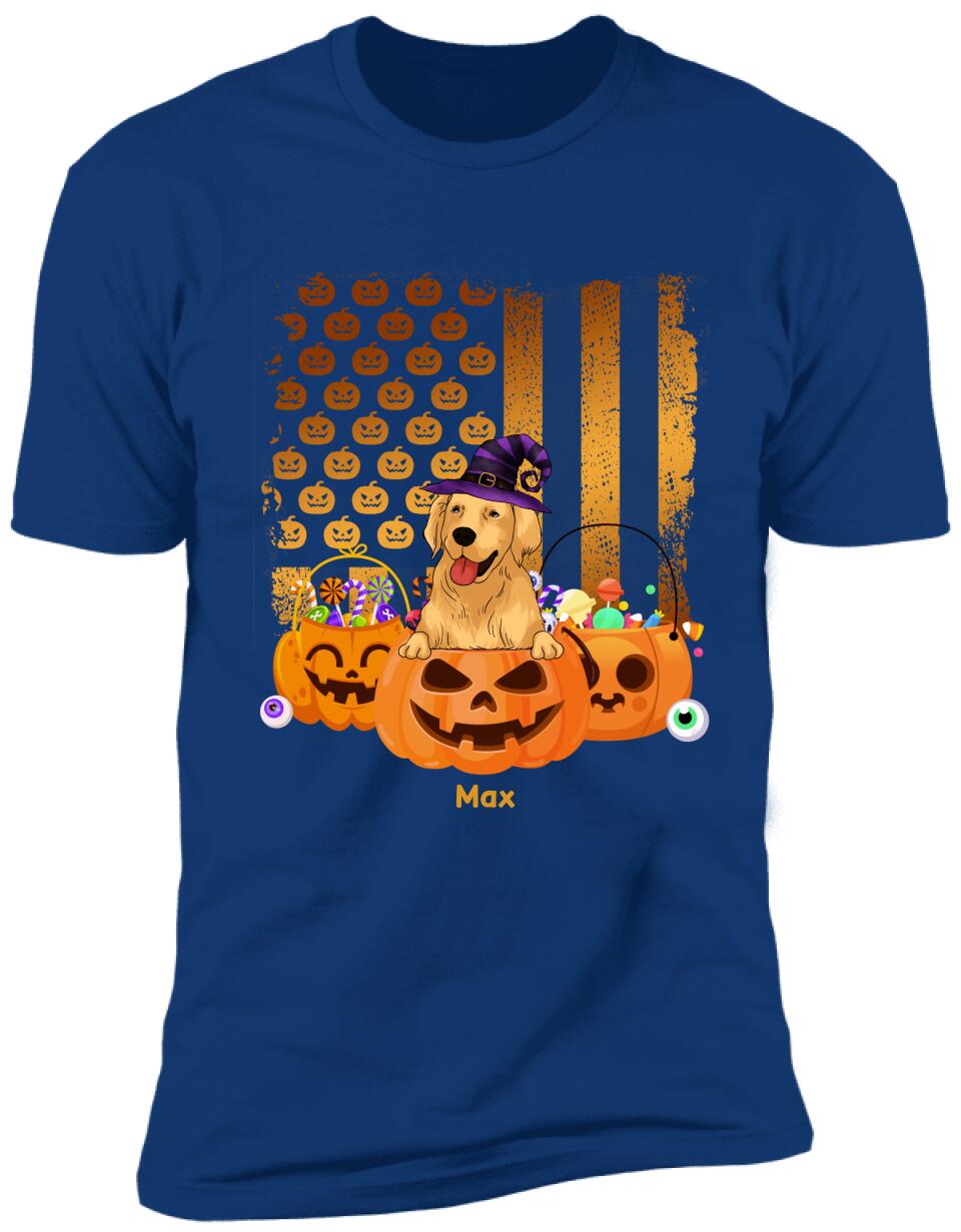 Dog Costume Halloween With USA Flag Style - Personalized T-shirt