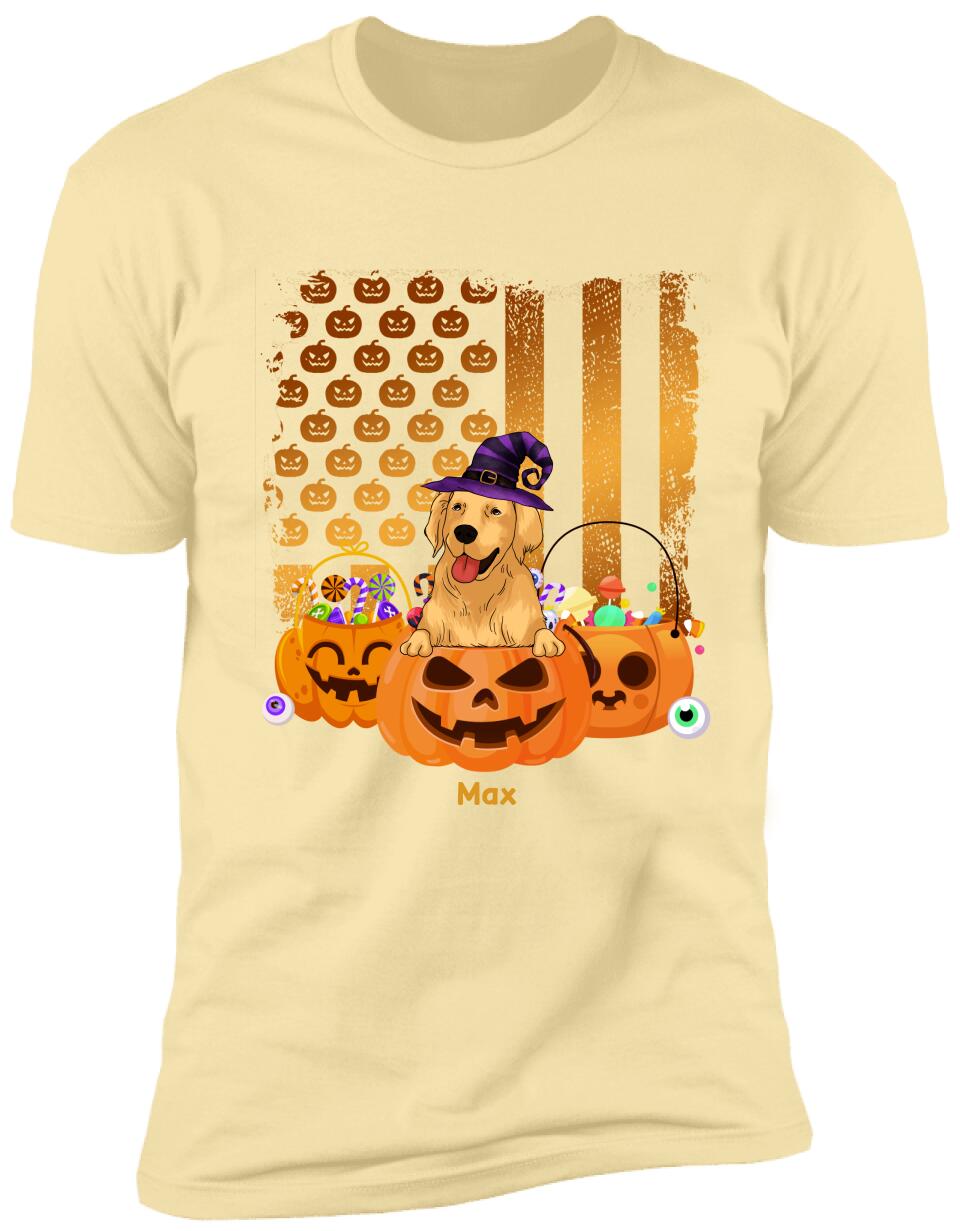 Dog Costume Halloween With USA Flag Style - Personalized T-shirt