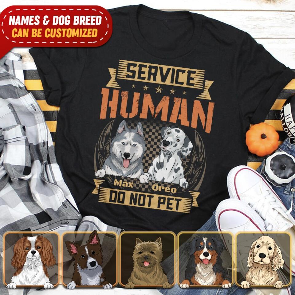 Human Service, Do Not Pet, Personalized T-shirt, Gift For Dog Lovers