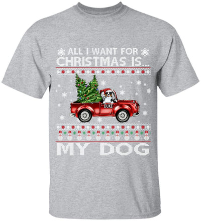 All I Want For Christmas Is My Dogs, Customized Dog Christmas - Personalized T-shirt