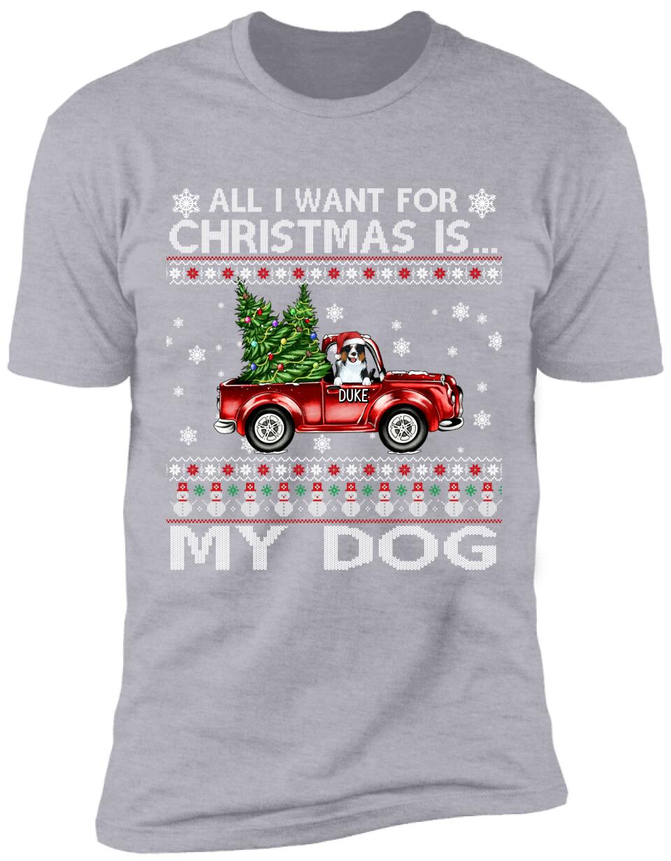 All I Want For Christmas Is My Dogs, Customized Dog Christmas - Personalized T-shirt