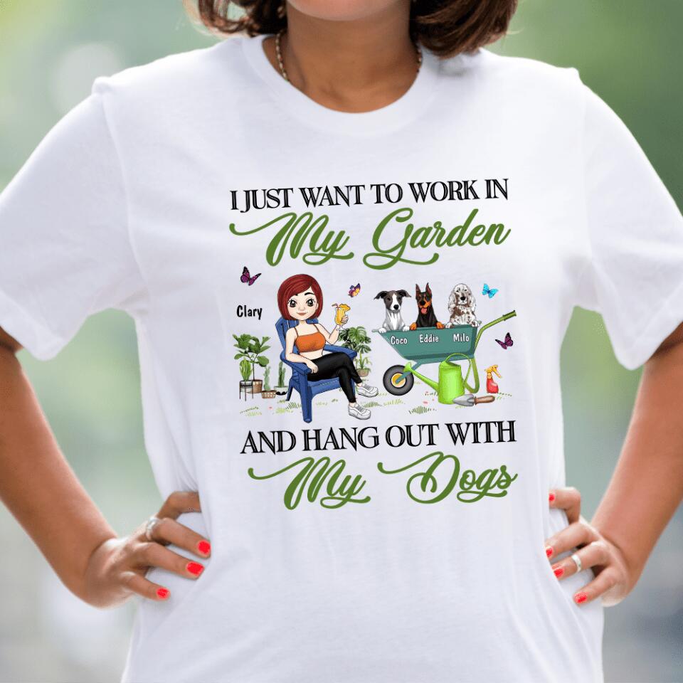 I Just Want To Work In My Garden And Hang Out With My Dog T-Shirt