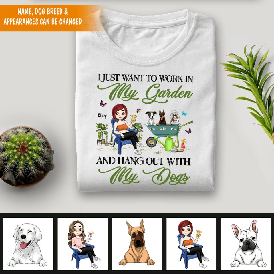 I Just Want To Work In My Garden And Hang Out With My Dog T-Shirt