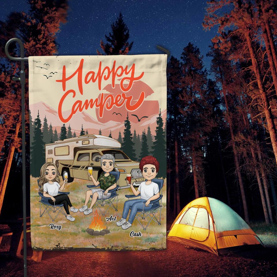 Happy Camper - Personalized Garden Flag