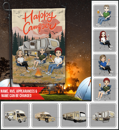 Happy Camper - Personalized Garden Flag