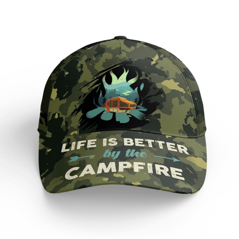 Life Is Better By The Campfire, Personalized Hat For Campers
