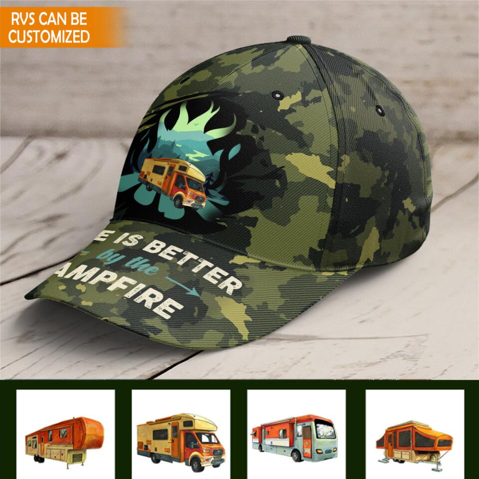 Life Is Better By The Campfire, Personalized Hat For Campers