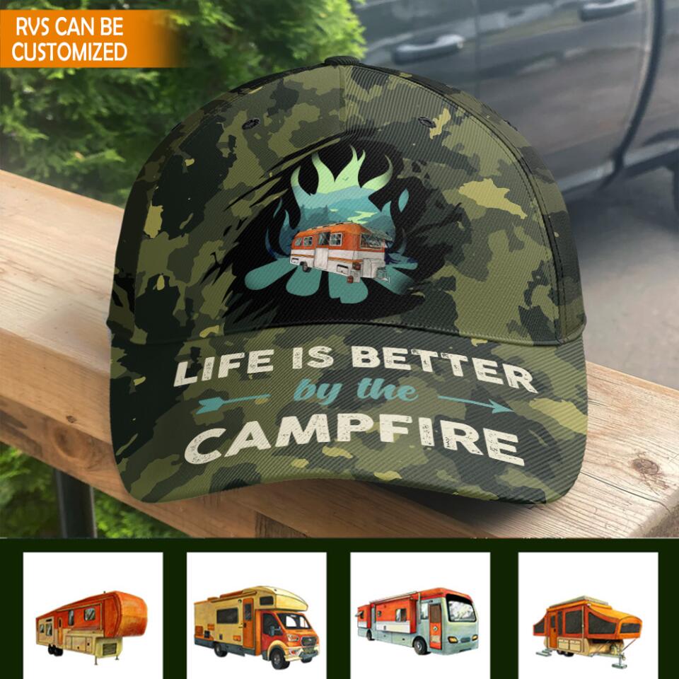 Life Is Better By The Campfire, Personalized Hat For Campers