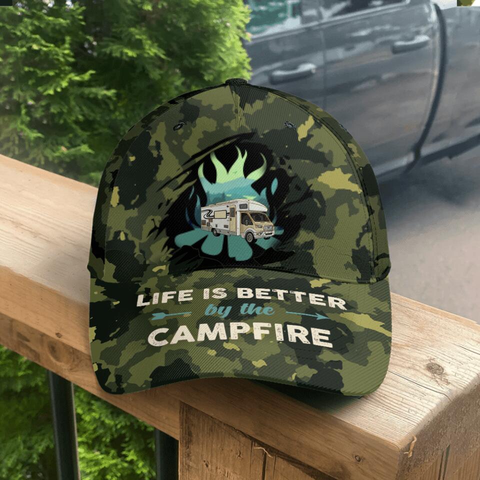 Life Is Better By The Campfire, Personalized Hat For Campers