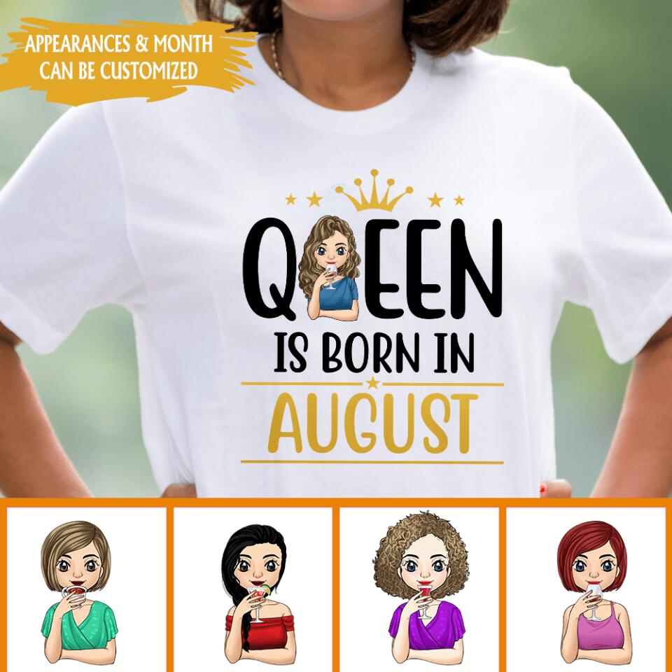 Queen Is Born In Custom, Personalized T-Shirt