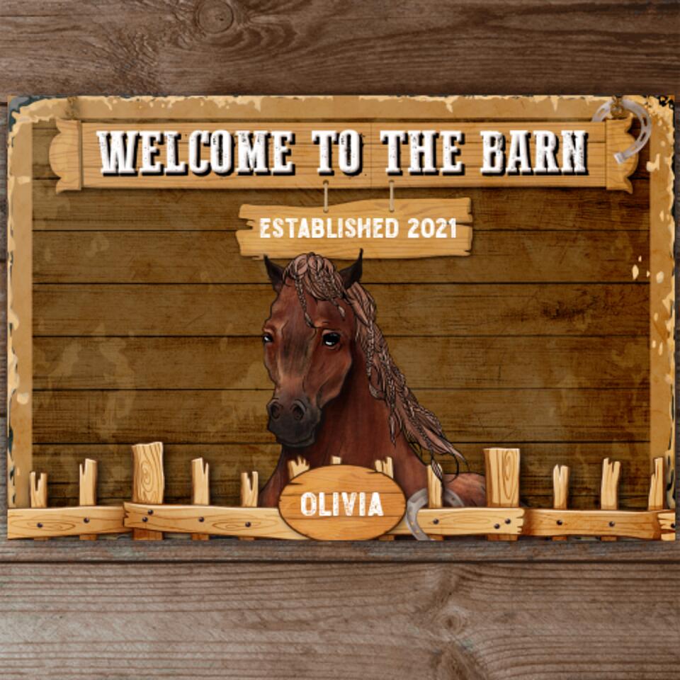 Welcome to The Barn - Metal sign